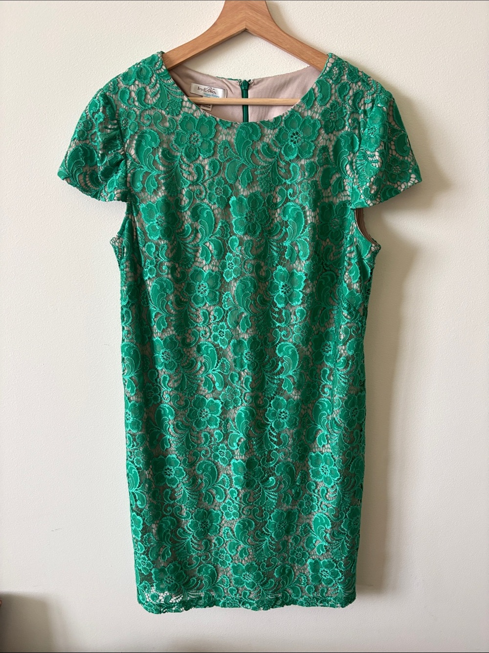 Green Lace Sheath Dress - Unbranded